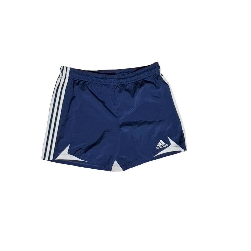 Adidas Navy Blue White Stripe Athletic Running Soccer Shorts AZB001